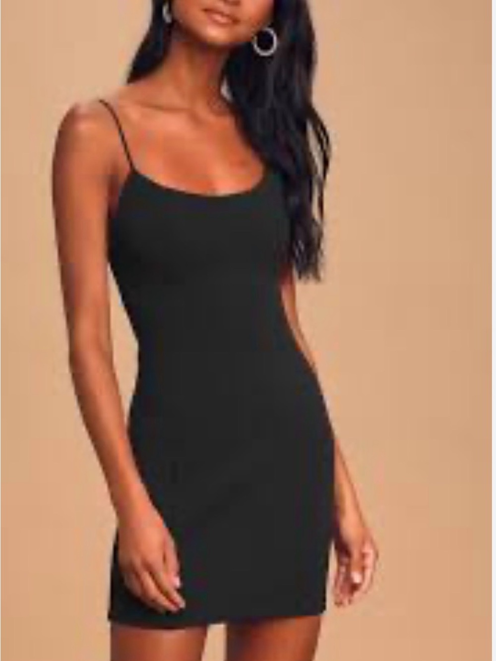 Lulus Classic Black Ribbed Slip Dress - Sleek Spaghetti Strap Style 0276 B3